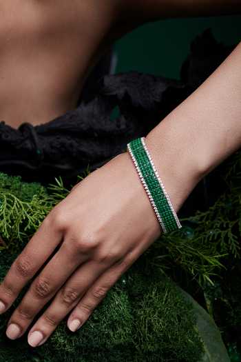 Miss Jo_Emerald Green Enchanted Path Tennis Bracelet _Online_at_Aza_Fashions