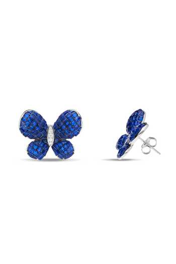 Miss Jo_Blue Whimsical Winged Studs Earrings _Online_at_Aza_Fashions