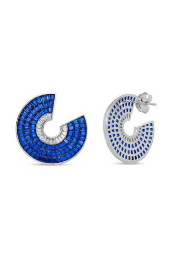 Miss Jo_Blue Mystic Woodland Circlets Studs Earrings _Online_at_Aza_Fashions
