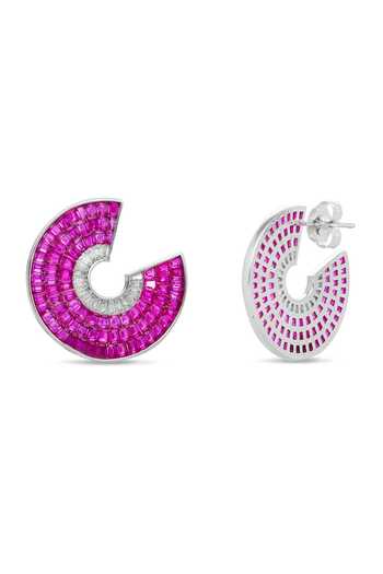 Shop Miss Jo Pink Mystic Woodland Circlets Stud Earrings at Aza Fashions Shop_Miss Jo_Pink Mystic Woodland Circlets Stud Earrings _at_Aza_Fashions