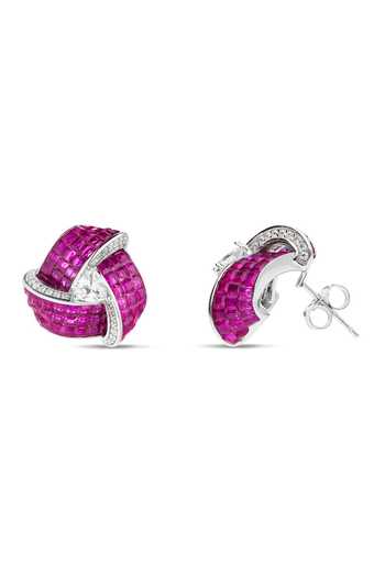 Miss Jo Pink Enchanted Triad Blossom Stud Earrings Online at Aza Fashions Miss Jo_Pink Enchanted Triad Blossom Stud Earrings _Online_at_Aza_Fashions