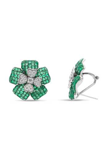 Miss Jo_Emerald Green Blooming Euphoria Studs Earrings _Online_at_Aza_Fashions