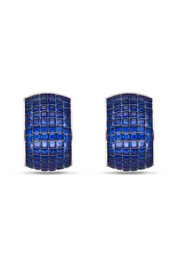 Miss Jo Elegance Sapphire Huggies Stud Earrings 