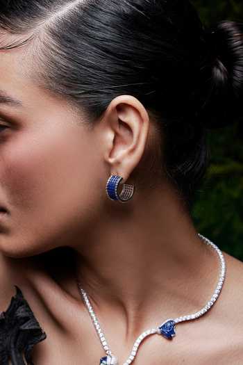 Shop Miss Jo Blue Circle Of Life Studs Earrings Online at Aza Fashions Shop_Miss Jo_Blue Circle Of Life Studs Earrings _Online_at_Aza_Fashions