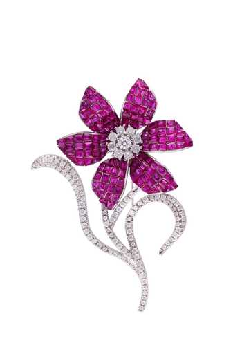 Miss Jo Celestial Ruby Petal Brooch 