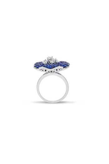 Miss Jo_Blue Mystical Petal Cascade Cocktail Ring _Online_at_Aza_Fashions