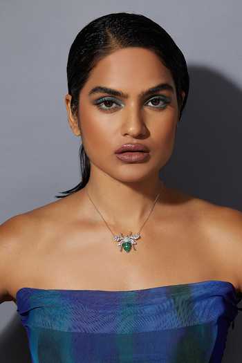 Buy Miss Jo Emerald Green Enchanted Hive Honey Bee Pendant Necklace Online at Aza Fashions Buy_Miss Jo_Emerald Green Enchanted Hive Honey Bee Pendant Necklace _Online_at_Aza_Fashions