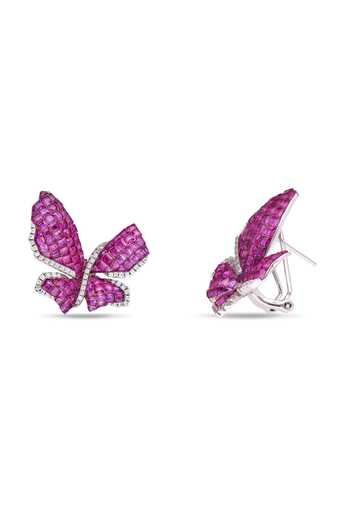 Miss Jo Pink Mystical Butterfly Studs Earrings Online at Aza Fashions Miss Jo_Pink Mystical Butterfly Studs Earrings _Online_at_Aza_Fashions
