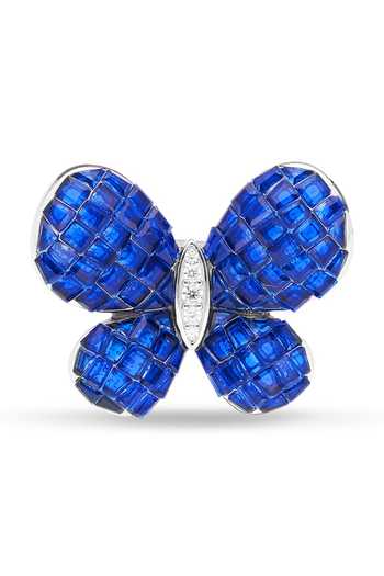 Shop Miss Jo Blue Fluttering Wings Cocktail Ring at Aza Fashions Shop_Miss Jo_Blue Fluttering Wings Cocktail Ring _at_Aza_Fashions