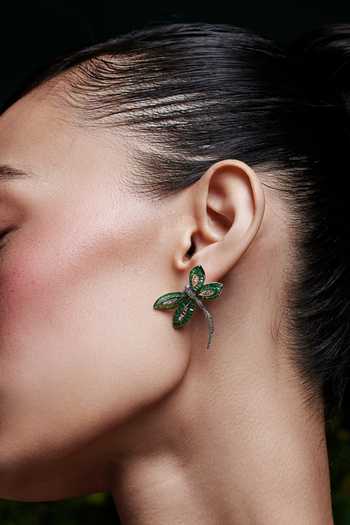 Miss Jo Emerald Green Woodland Dragonfly Studs Earrings at Aza Fashions Miss Jo_Emerald Green Woodland Dragonfly Studs Earrings _at_Aza_Fashions