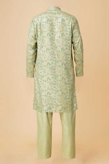 Manish Nagdeo Floral Print Kurta Set For Kids