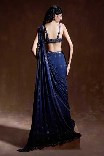 House of arshiyaa Hand Embroidered Fish Cut Lehenga Saree With Blouse
