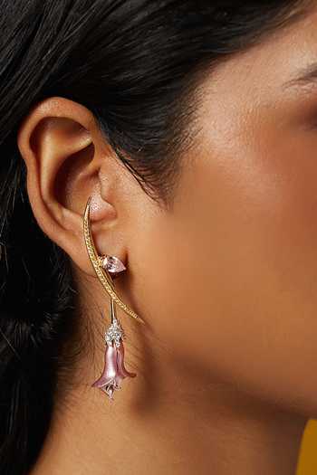 Shop_Miss Jo_Pink Dream Of A Lily Dangler Earrings _Online_at_Aza_Fashions