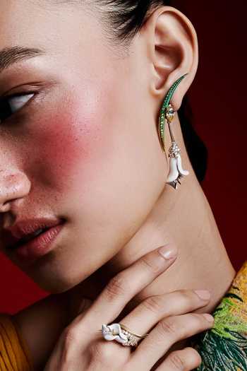 Buy_Miss Jo_White Dream Of A Lily Dangler Earrings _Online_at_Aza_Fashions