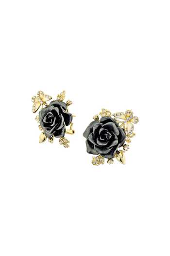 Miss Jo Whimsical Winged Rose Stud Earrings