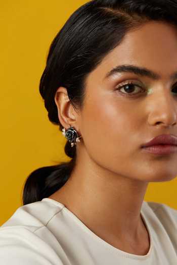 Miss Jo Whimsical Winged Rose Stud Earrings