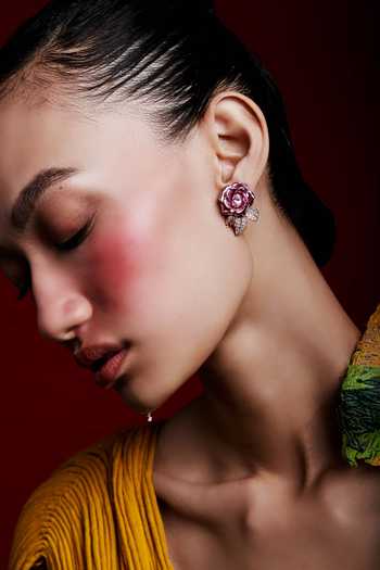 Miss Jo Verdant Rose Vine Stud Earrings 