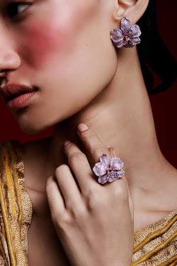 Buy Miss Jo Pink Orchid Whispers Cocktail Ring Online at Aza Fashions Buy_Miss Jo_Pink Orchid Whispers Cocktail Ring _Online_at_Aza_Fashions