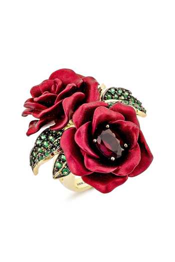 Shop Miss Jo Red Mystic Rose Bouquet Cocktail Ring at Aza Fashions Shop_Miss Jo_Red Mystic Rose Bouquet Cocktail Ring _at_Aza_Fashions