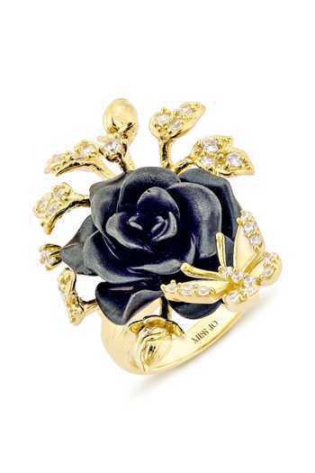 Miss Jo Whimsical Winged Rose Cocktail Ring 