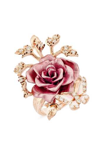 Miss Jo Whimsical Winged Rose Cocktail Ring 