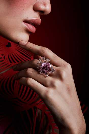 Miss Jo Whimsical Winged Rose Cocktail Ring 