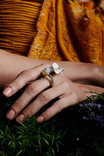 Buy Miss Jo White Dream Of A Lily Cocktail Ring Online at Aza Fashions Buy_Miss Jo_White Dream Of A Lily Cocktail Ring _Online_at_Aza_Fashions