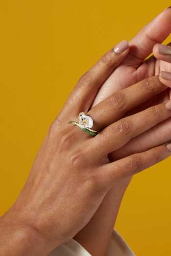 Miss Jo White Calla Lily Cocktail Ring Online at Aza Fashions Miss Jo_White Calla Lily Cocktail Ring _Online_at_Aza_Fashions