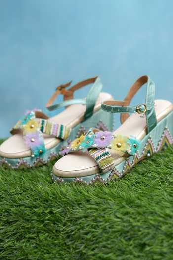 Around Always Bae Floral Embellished Wedges 