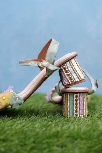 Buy_Around Always_Green Fifi Embellished Heels _Online_at_Aza_Fashions