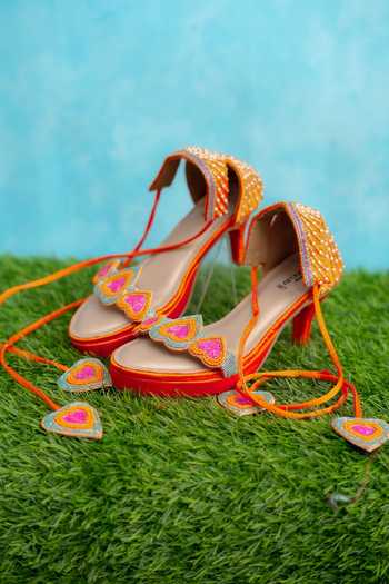 Around Always Lulu Beaded Heart Motif Heels