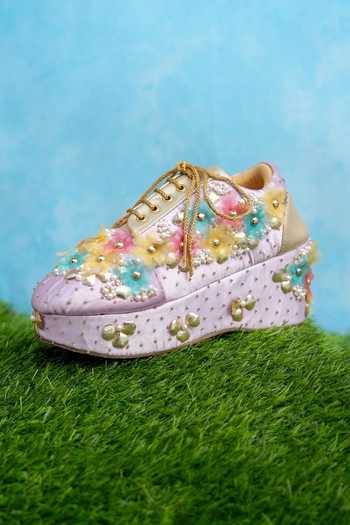Around Always Multi Color Zuzu Lilac Floral Platform Sneakers Online at Aza Fashions Around Always_Multi Color Zuzu Lilac Floral Platform Sneakers _Online_at_Aza_Fashions