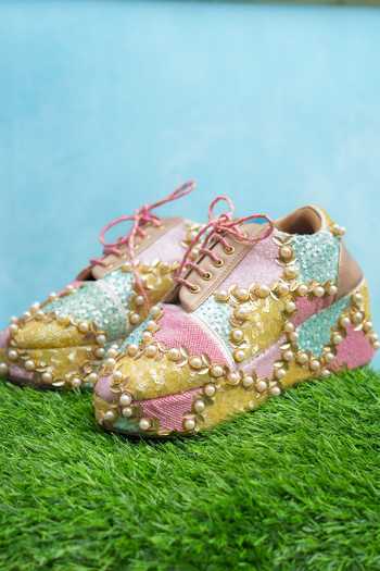 Around Always Sugar Pastel Sequin Lace-Up Sneakers