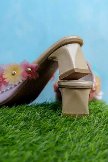 Buy_Around Always_Purple Dove Floral Applique Heels _Online_at_Aza_Fashions