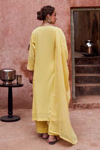 Karaj Jaipur Lace Work Kurta Set