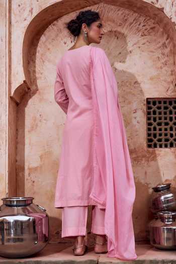 Karaj Jaipur Lace Work Kurta Set