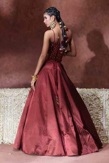 Payal & Zinal Mehnaaz Block Print Corset & Lehenga Set