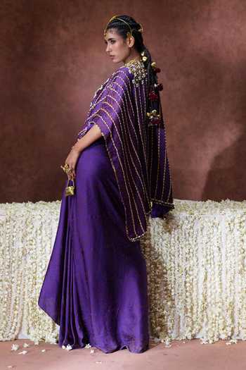 Payal & Zinal Nagma Embellished Cape Skirt Set