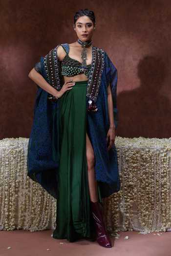 Payal & Zinal Zoya Block Print Kaftan Skirt Set