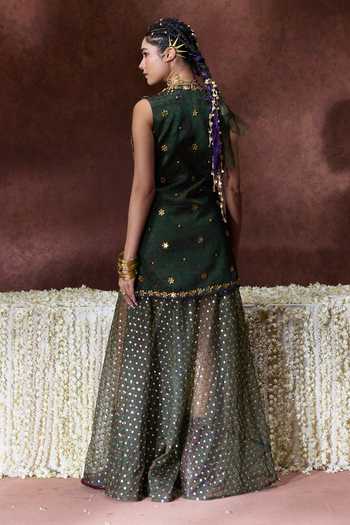 Payal & Zinal Kaashi Coin Embellished Jacket Palazzo Set