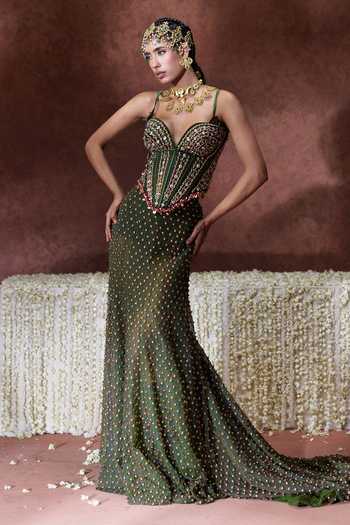 Payal & Zinal Zeenat Handwork Corset & Skirt Set 