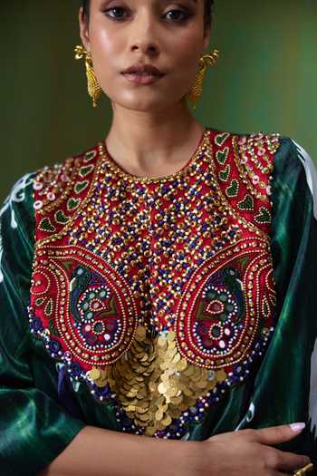 Payal & Zinal Multi Color Organza Round Neck Firdaus Printed Kurta Set at Aza Fashions Payal & Zinal_Multi Color Organza Round Neck Firdaus Printed Kurta Set _at_Aza_Fashions
