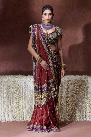 Payal & Zinal Kala Block Print Saree With Blouse 
