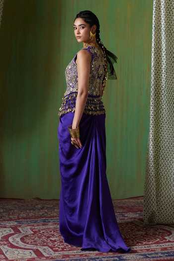 Payal & Zinal Nargis Mirror Embellished Top & Skirt Set 