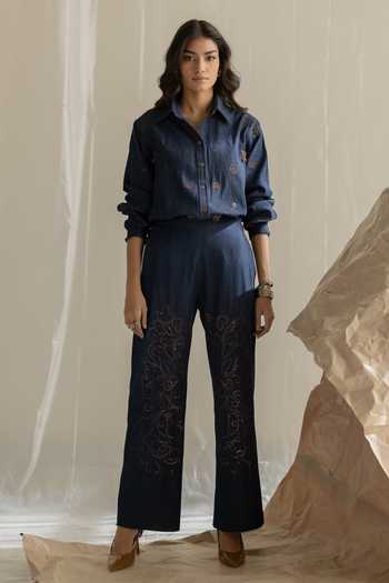 Pooja-Keyur Aari Embroidered Straight Pant 