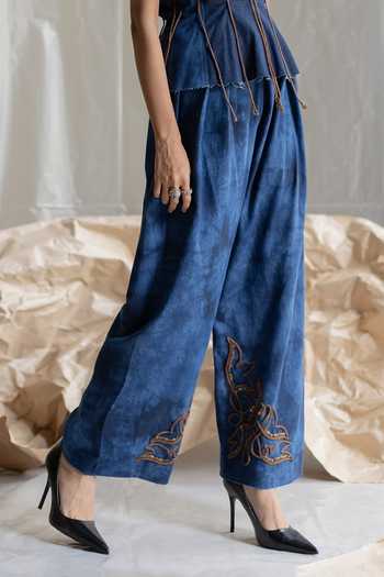 Buy Pooja-Keyur Blue Denim Salwar Online at Aza Fashions Buy_Pooja-Keyur_Blue Denim Salwar _Online_at_Aza_Fashions