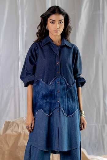 Pooja-Keyur Denim Long Shirt Tunic 