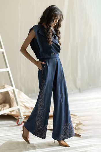 Buy Pooja-Keyur Blue Denim V-neck Top Online at Aza Fashions Buy_Pooja-Keyur_Blue Denim V-neck Top _Online_at_Aza_Fashions
