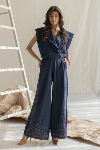 Pooja-Keyur Embroidered Denim Pant 