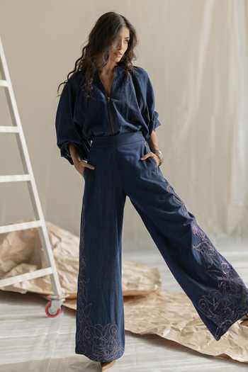 Pooja-Keyur Denim Lantern Top 